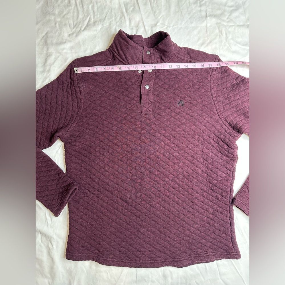 Avalanche Outdoor Quilted Burgundy Pullover Cozy Cotton Blend, Snap Front Large - Picture 5 of 11
